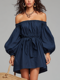 Chic Navy Off-Shoulder Mini Dress