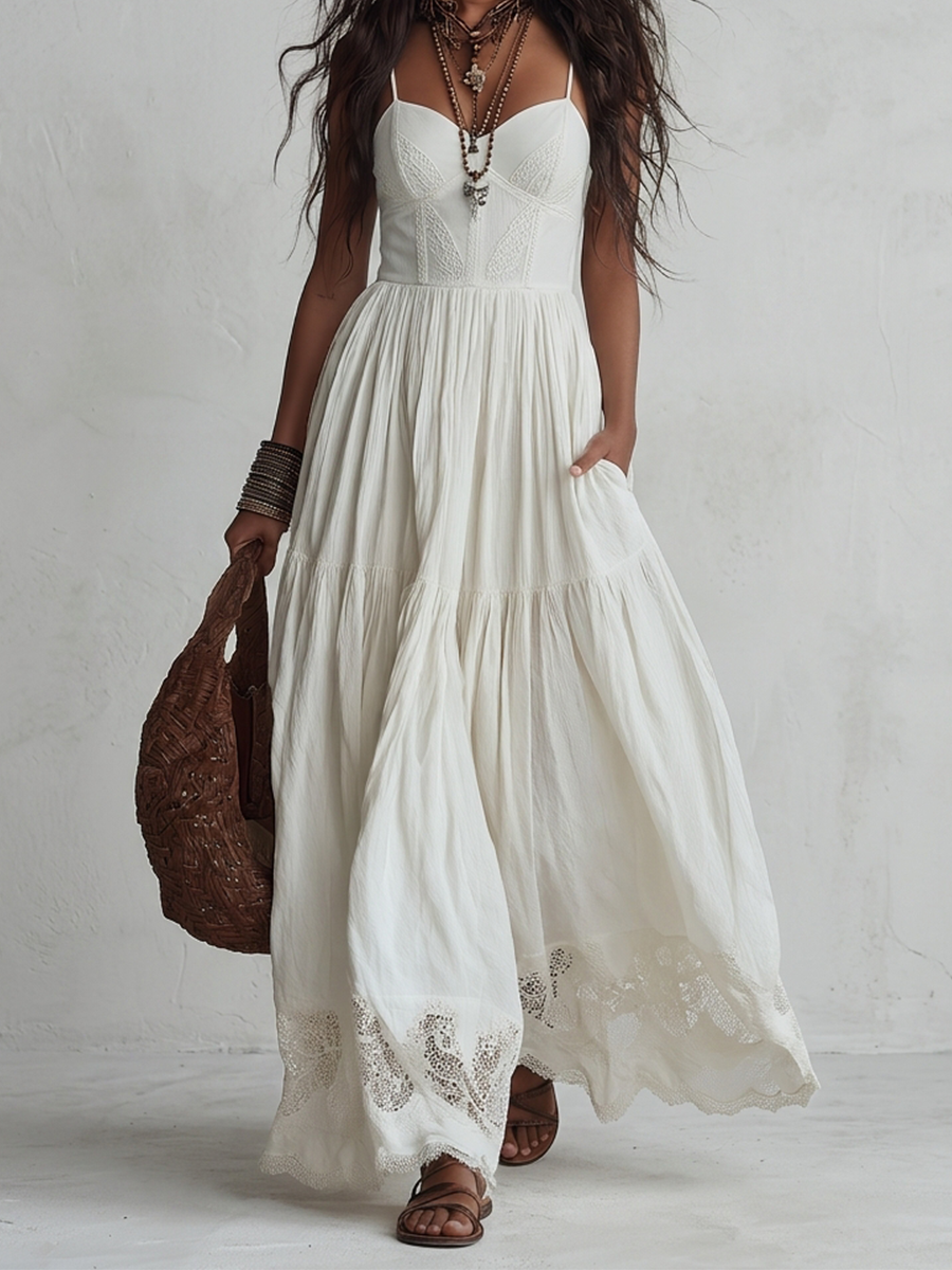 Barefoot Muse Lace Camisole Maxi Dress