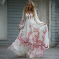 Vintage Japanese Plum Blossom Art Linen Blend Dress