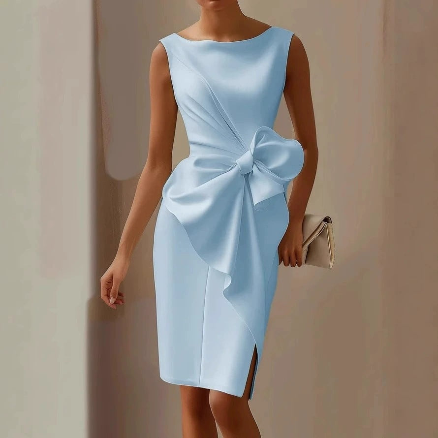 Women's Elegant Halter Neck Pleated Maxi Dress - Voluminous Sleeveless Swing Sun Dress - Chic Flowy Evening Party Dress