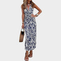 Halter Print Midi Dress