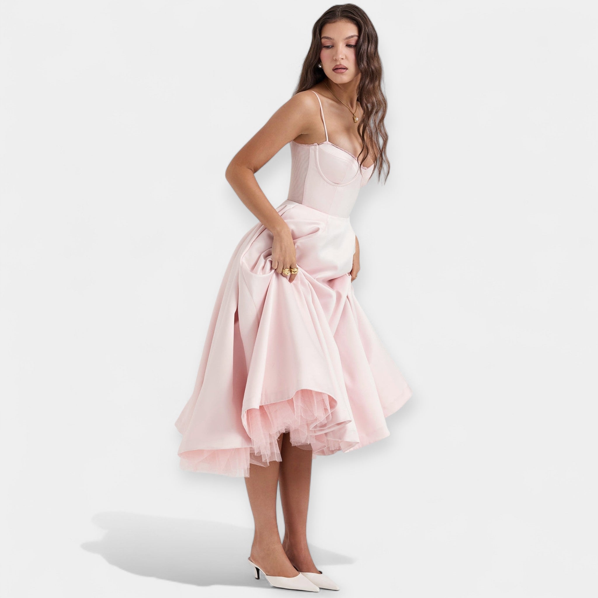Midi Dress with Tulle and Style