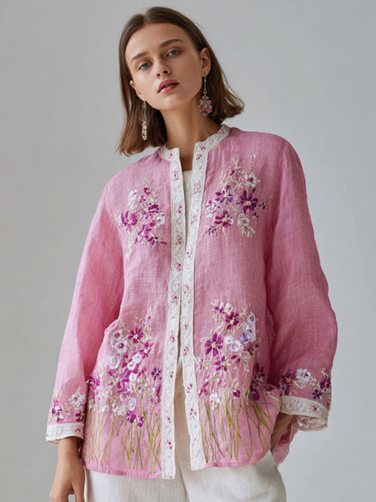 Women's Floral Pattern Casual Long-sleeved Shirt