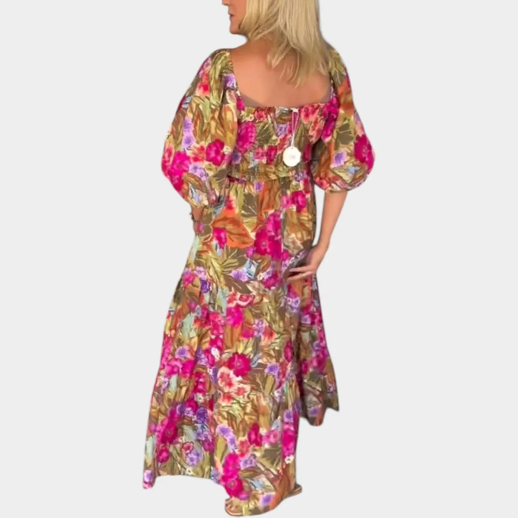 Floral Puff Sleeve Maxi Dress