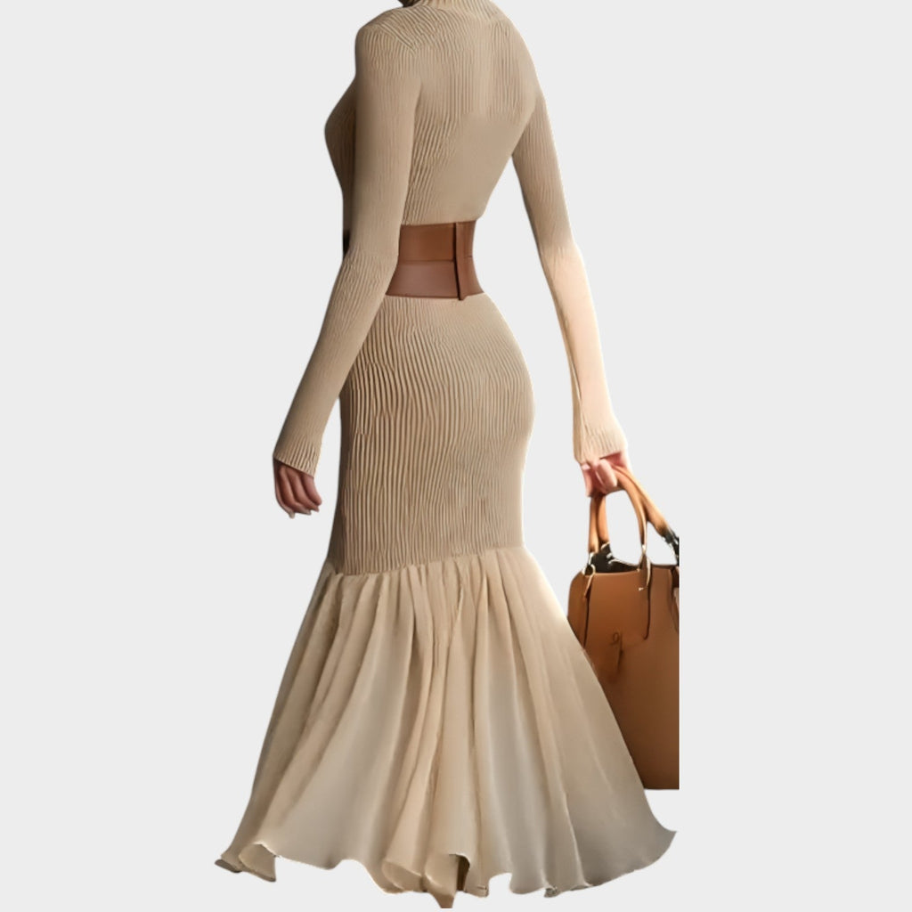 Ribbed Elegance Knit Midi Dress