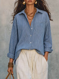 Bohemian Blue Stripe Airy Shirt