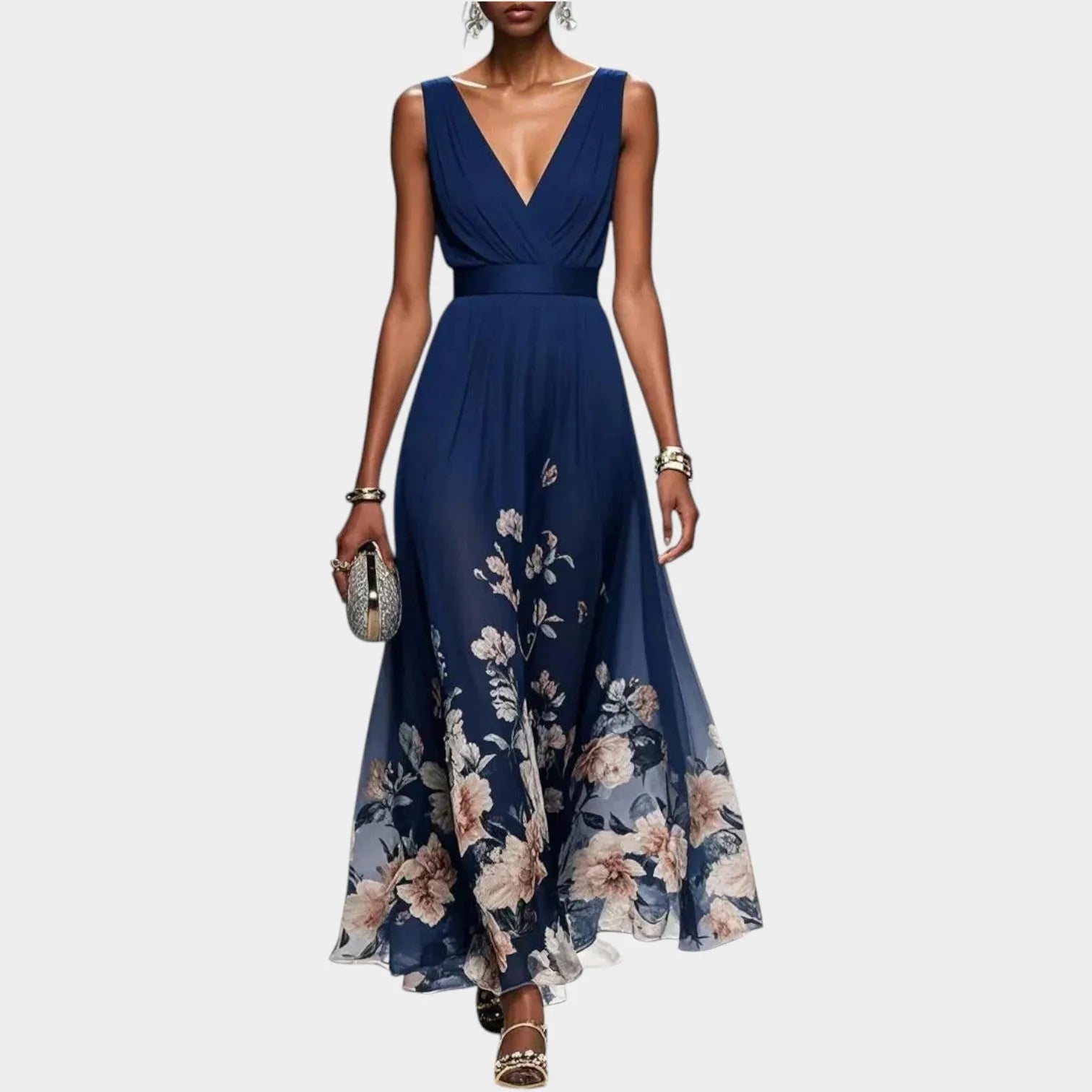 Elegant Flow Floral Maxi Dress