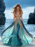 Summer vacation bohemian elegant dress  da51