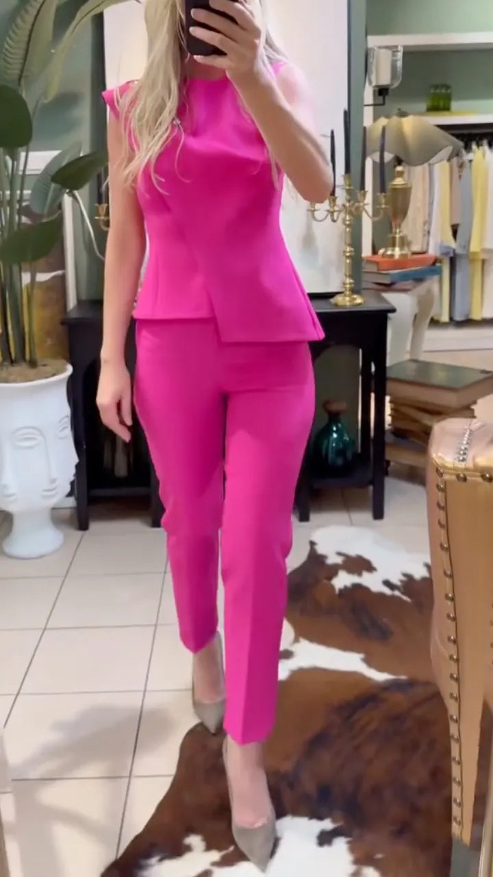 Peplum Top & Matching Pants Co-Ord Set