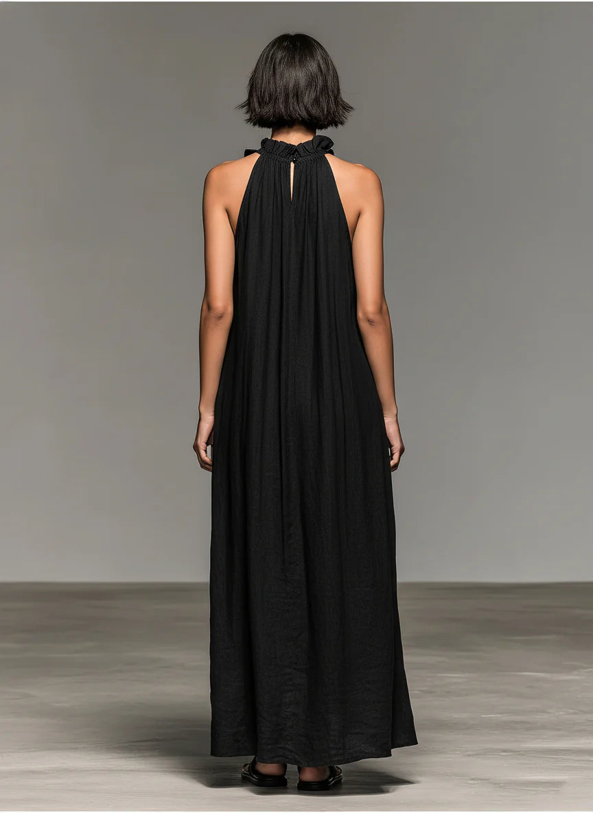 Linen Blend Sleeveless Summer Dress