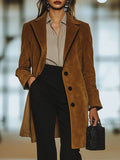 [24-hour shipping out]Casual Loose Vintage Suede Single Breasted Lapel Coat