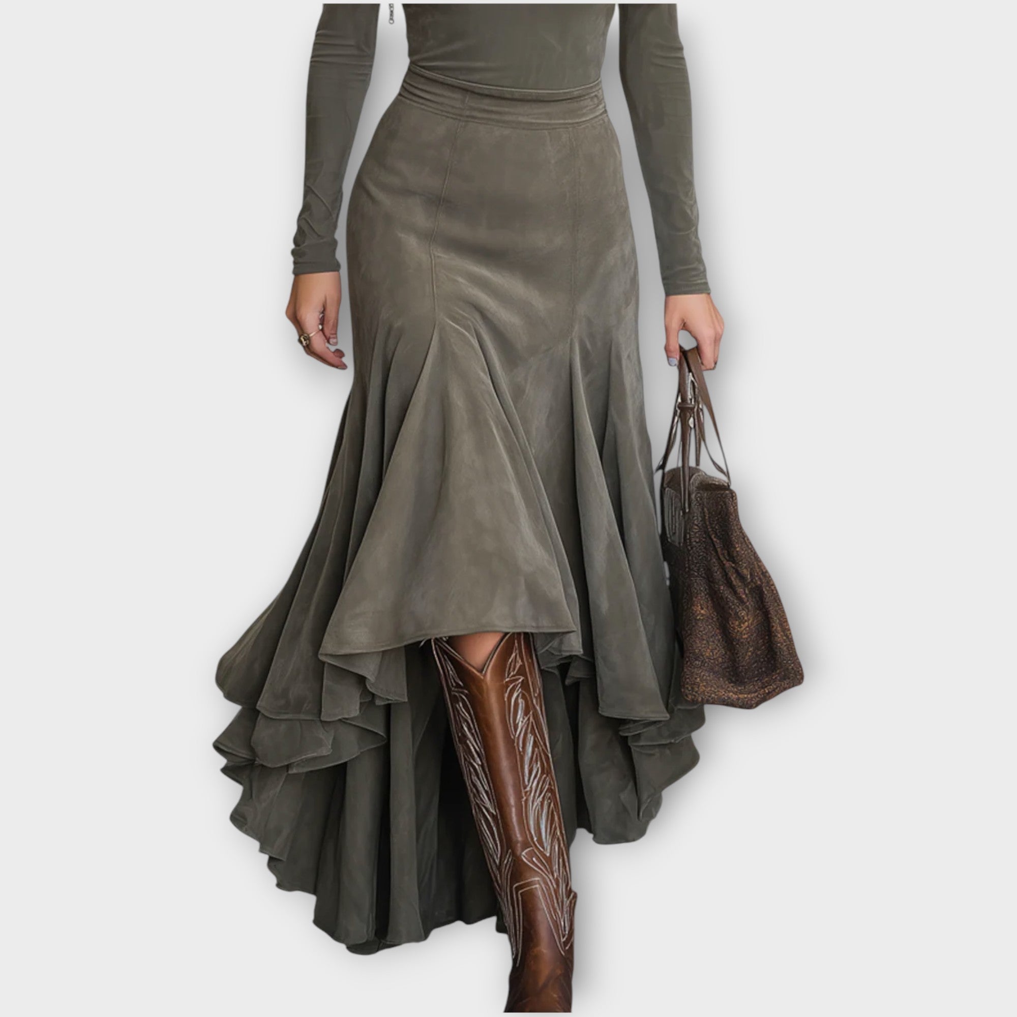 Elegant Layered Maxi Skirt Set