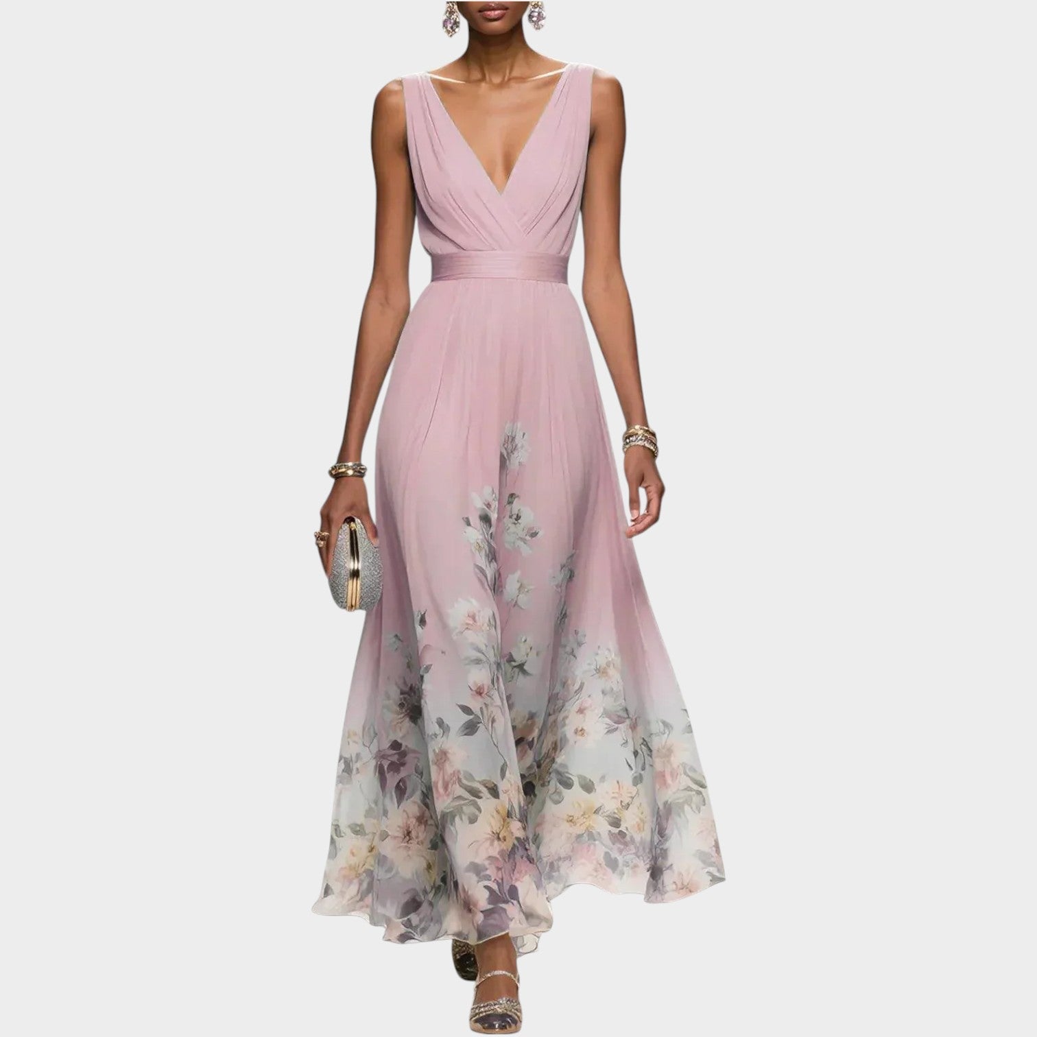 Elegant Flow Floral Maxi Dress