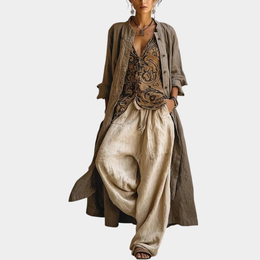 Layered Boho Linen Outfit Set