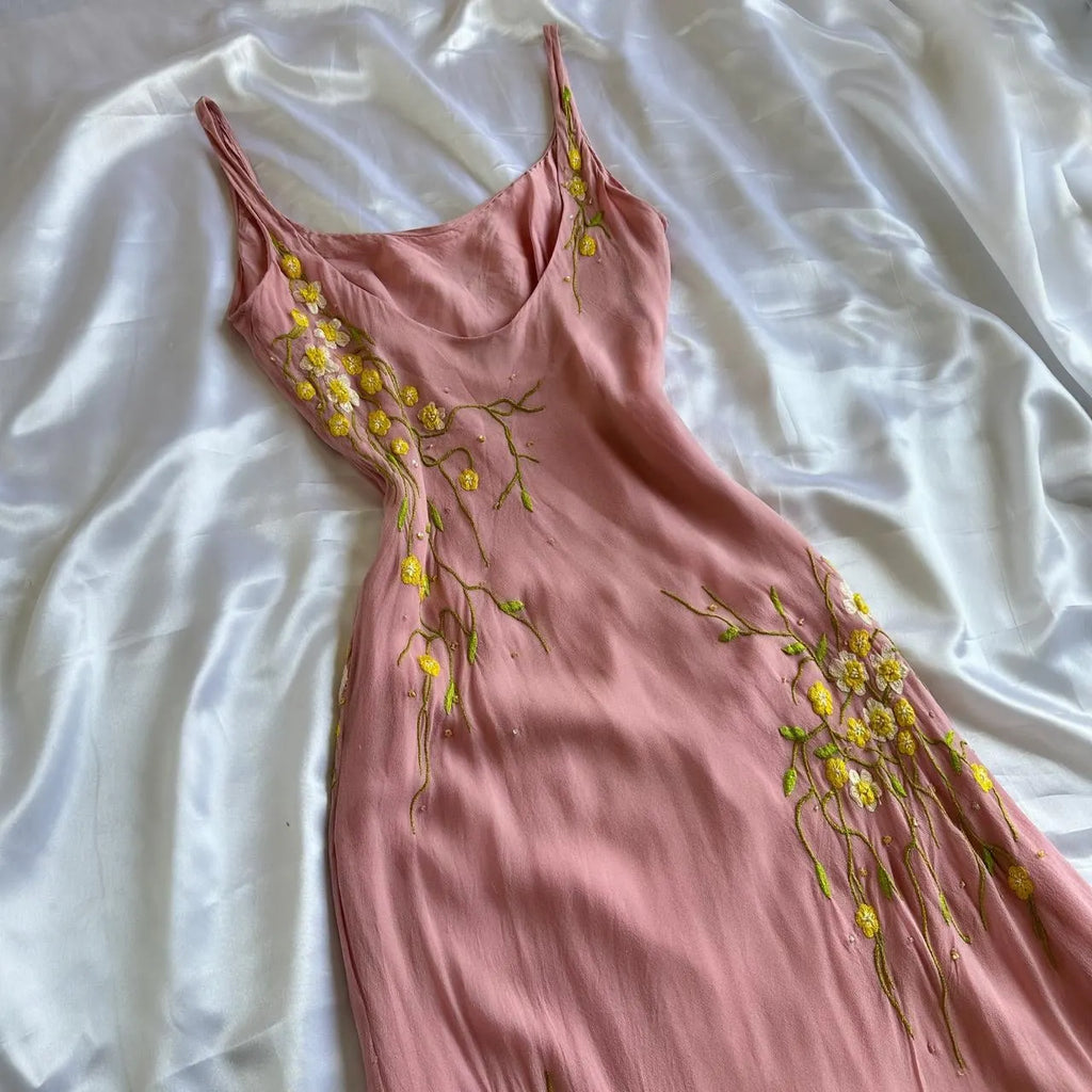 Women's Pink and Yellow Dress