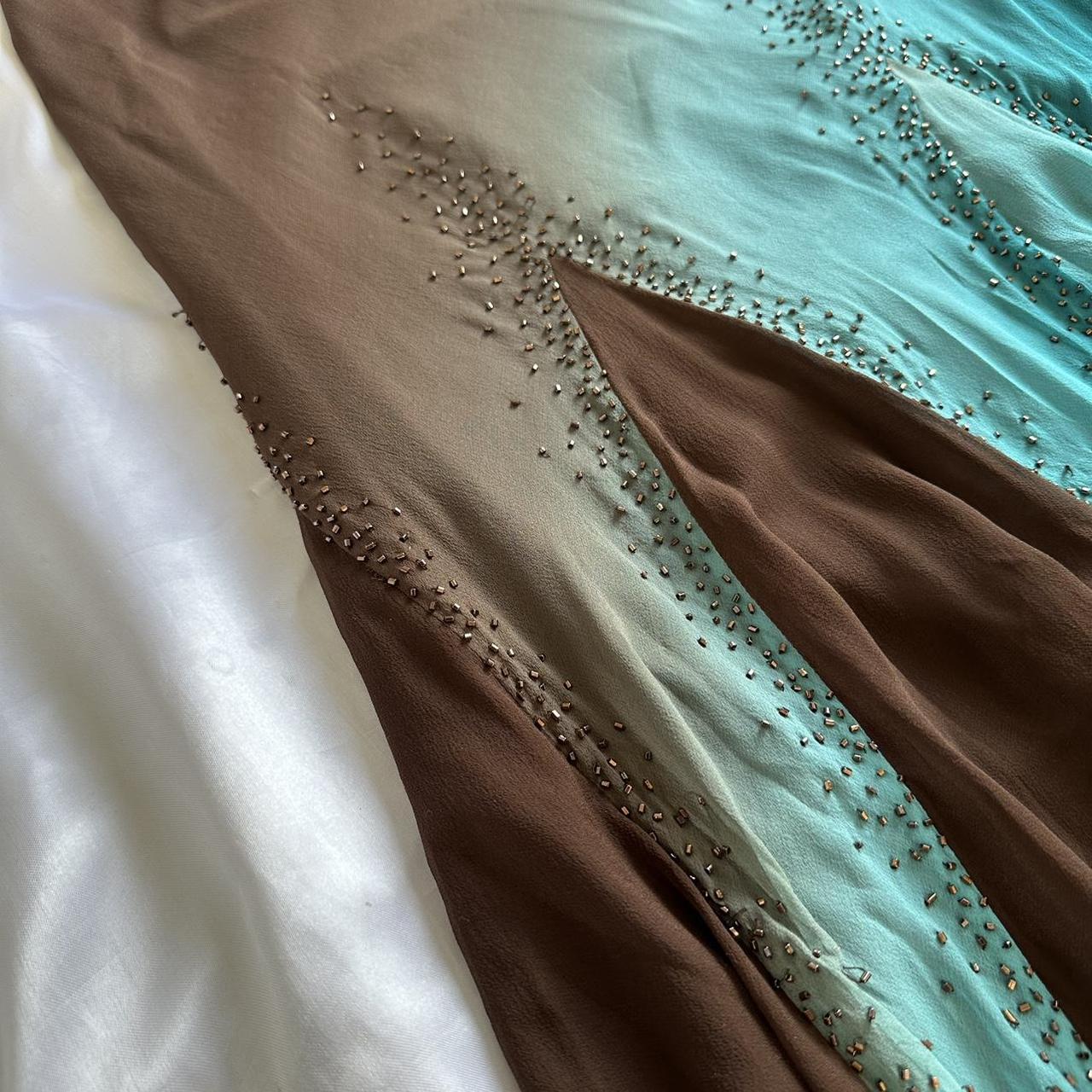 Women's Brown and Blue Dress