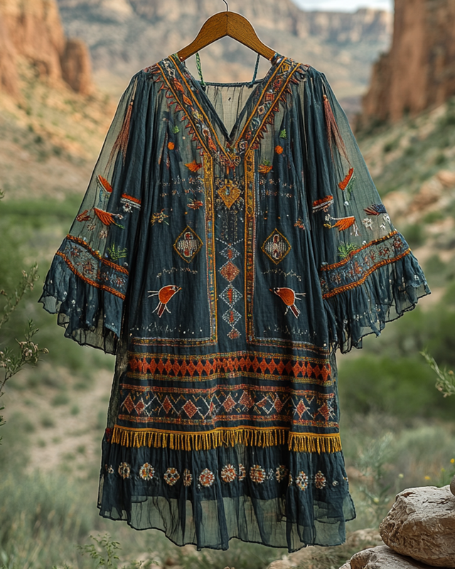 Summer Vacation Lace Embroidery Dress 42b9