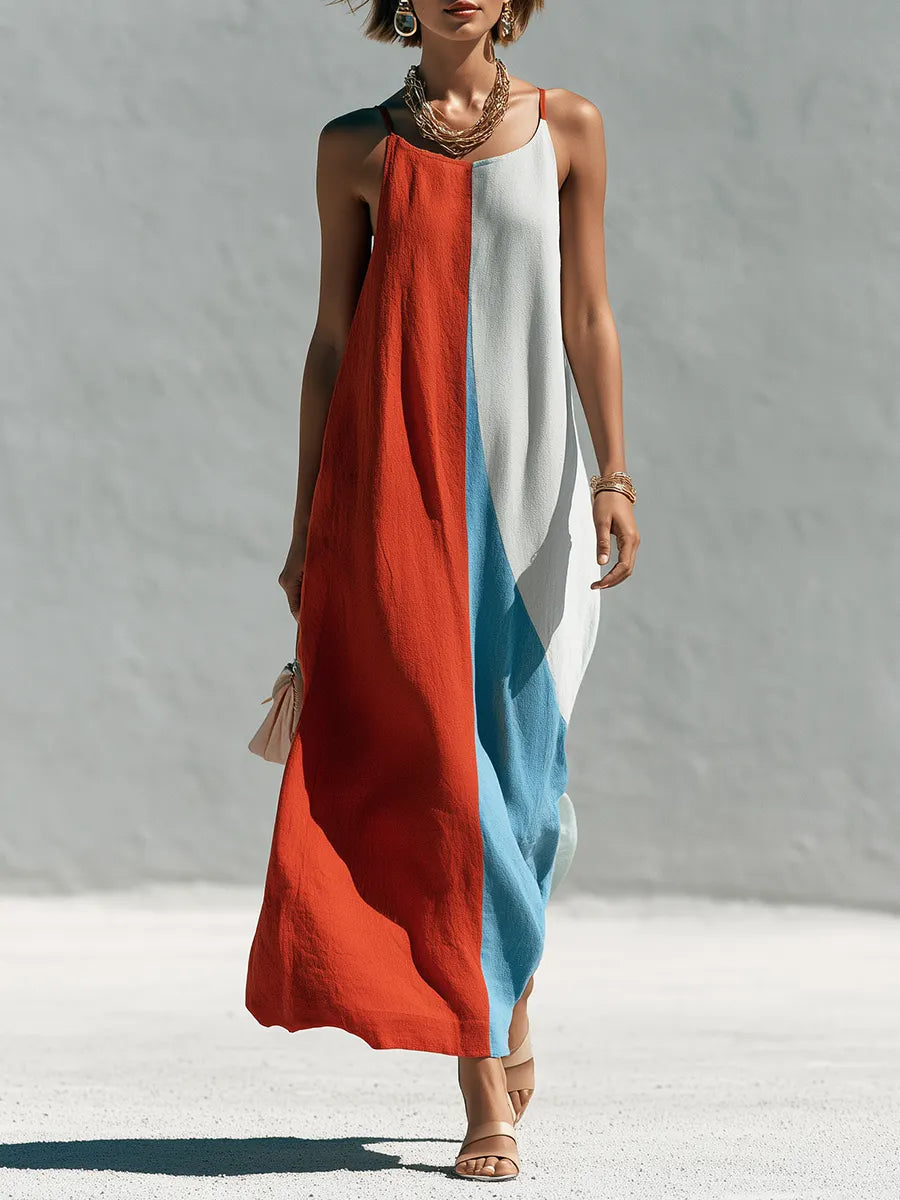 Bohemian Color Blocked Sundress