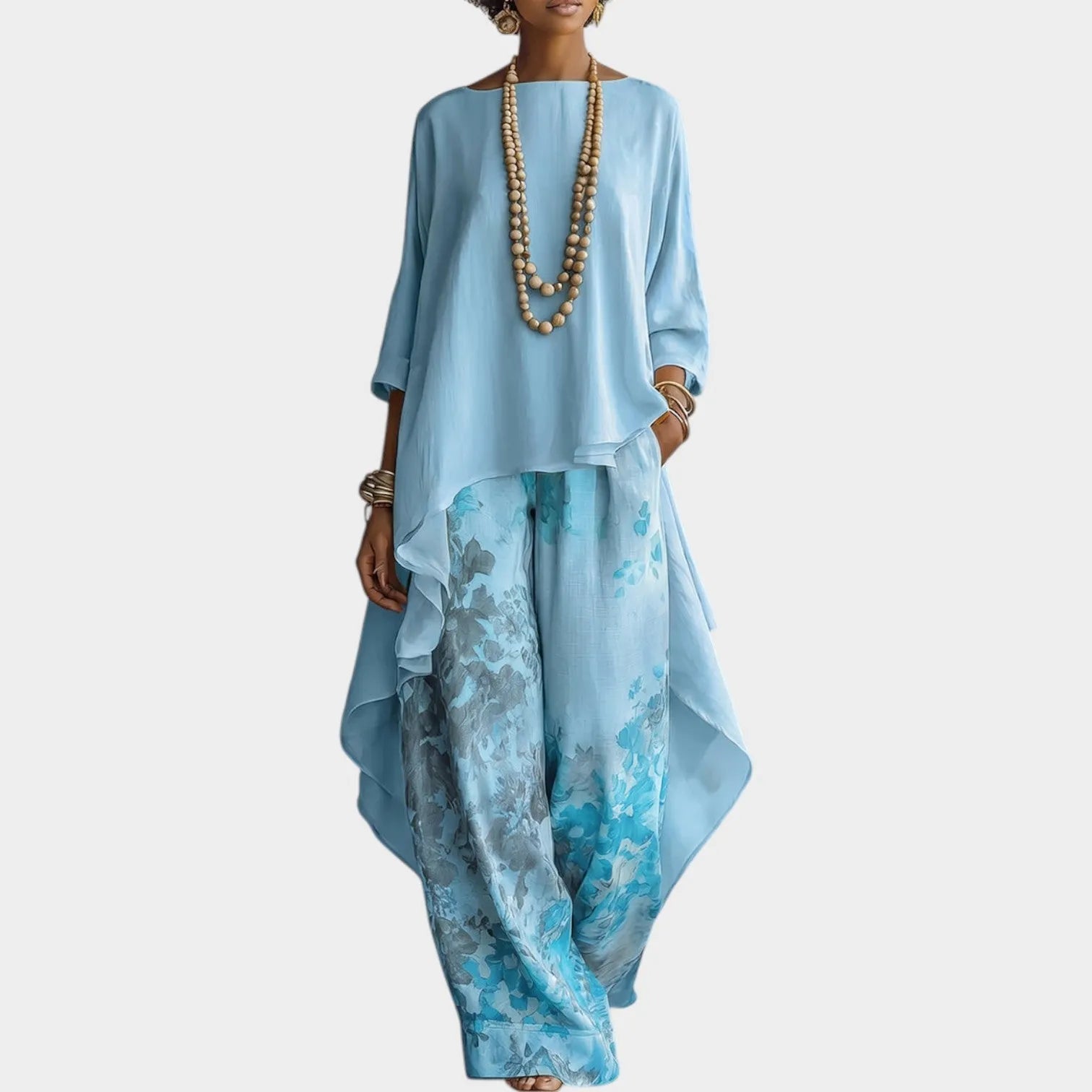 Flowy Printed Two-Piece Lounge Set