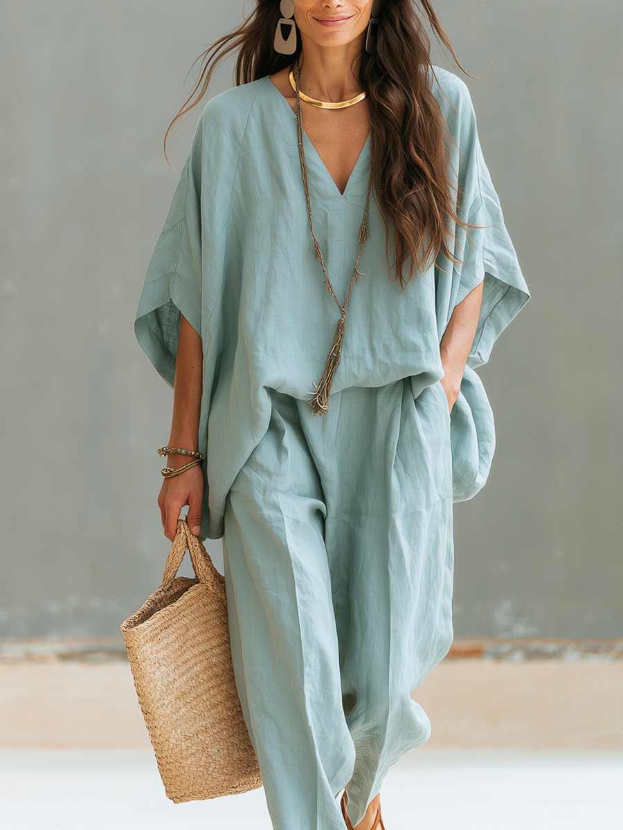 Bohemian Mint Green Linen Set