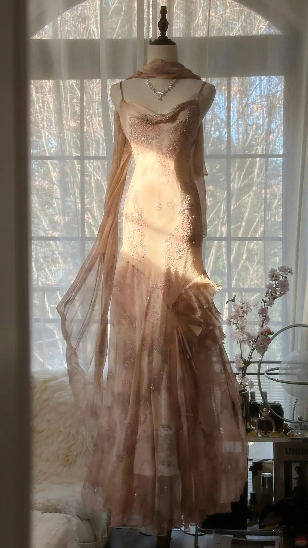 Vintage Evening Dresses, Sleeveless Long Party Gowns  25512