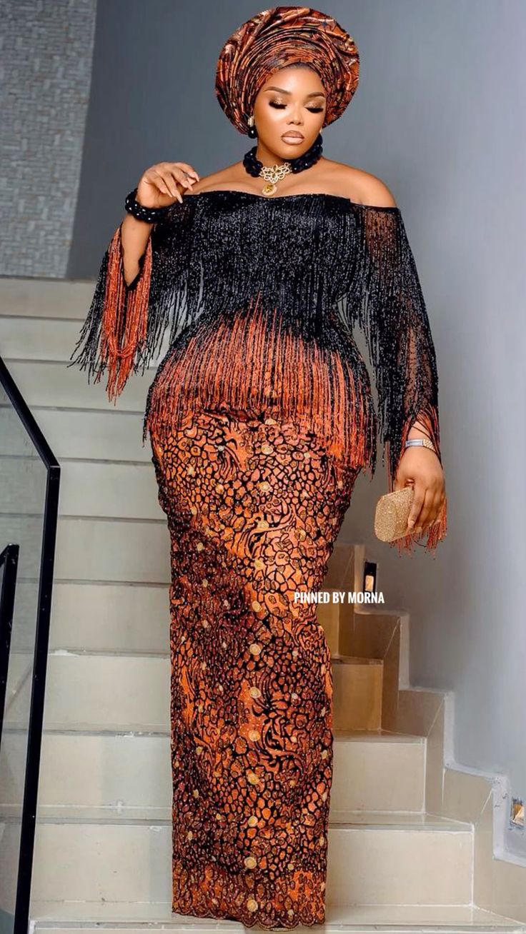Classic Ankara African women fashion tasseled maxi dress