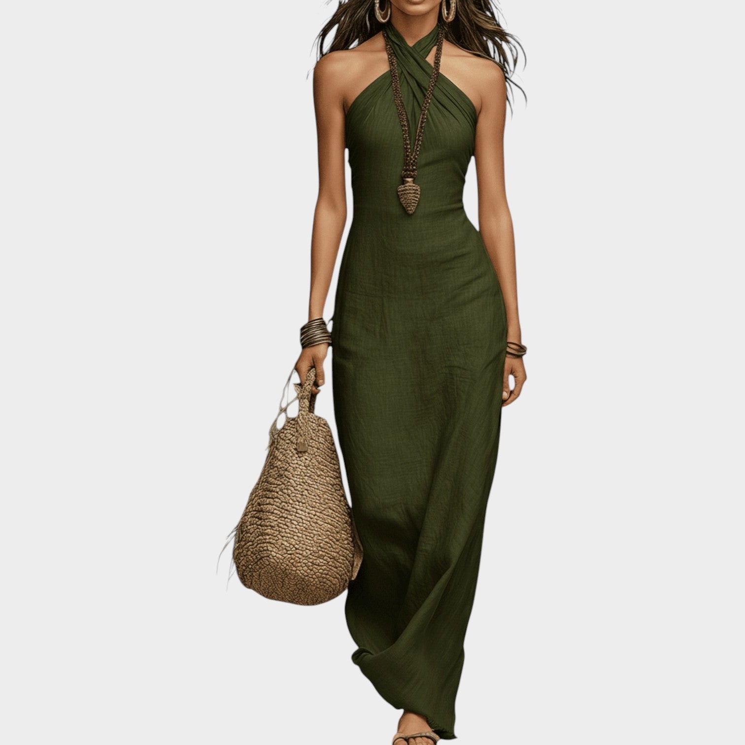 Halter Neck Maxi Dress