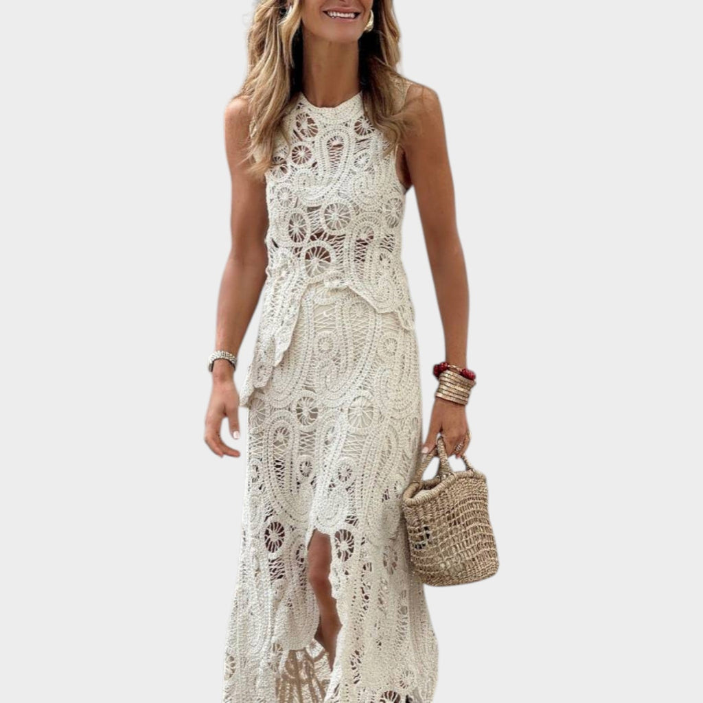 Sleeveless Crochet Maxi Dress
