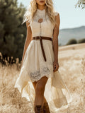 [24-hour shipping out]Romantic Bohemian Lace Trim Sleeveless Midi Dress